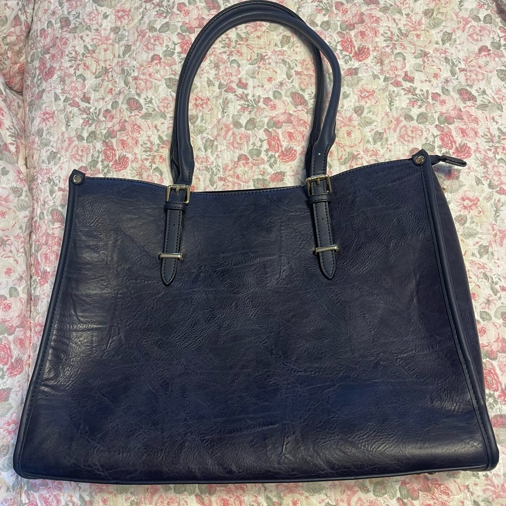 Classic Blue Leather Briefcase/laptop bag